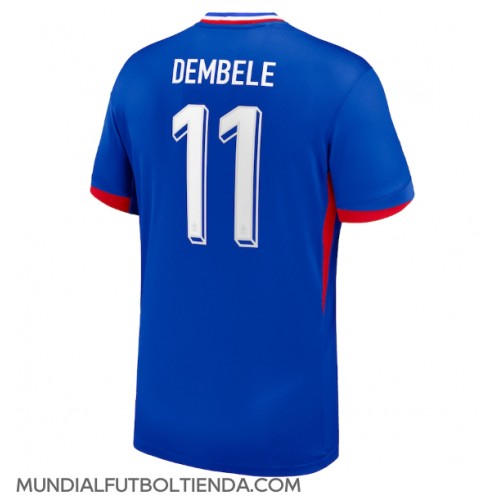 Camiseta Francia Ousmane Dembele #11 Primera Equipación Replica Eurocopa 2024 mangas cortas